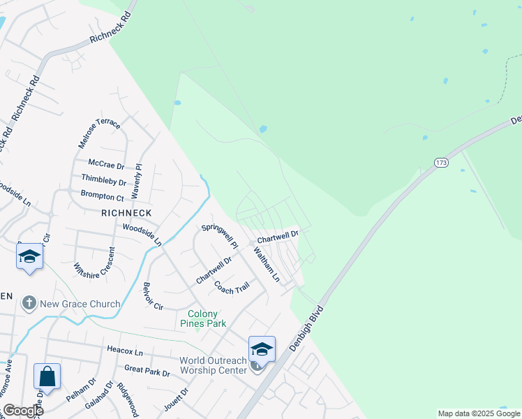 map of restaurants, bars, coffee shops, grocery stores, and more near 1601 Independence Boulevard in Newport News