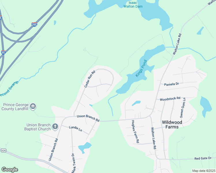map of restaurants, bars, coffee shops, grocery stores, and more near 11441 Cedar Run Road in Petersburg