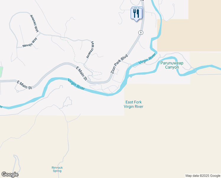 map of restaurants, bars, coffee shops, grocery stores, and more near 1130 East Main Street in Pine Valley