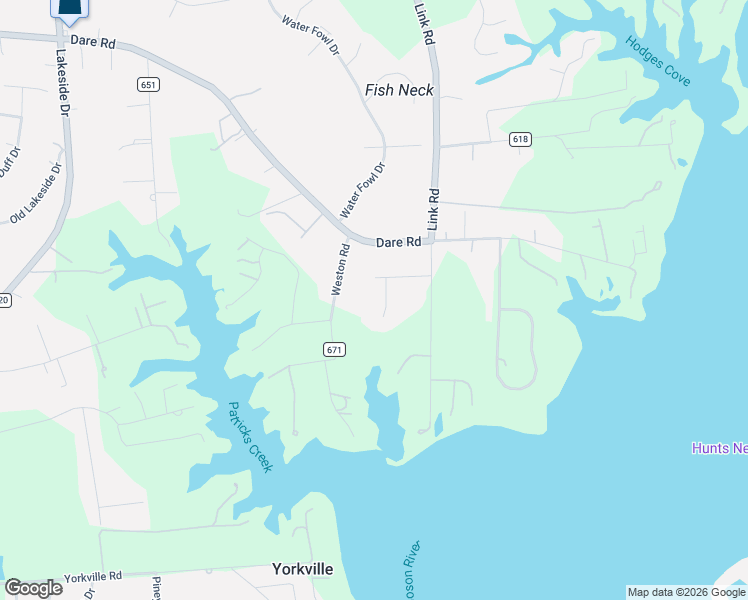 map of restaurants, bars, coffee shops, grocery stores, and more near 18 Clearwater Court in Yorktown