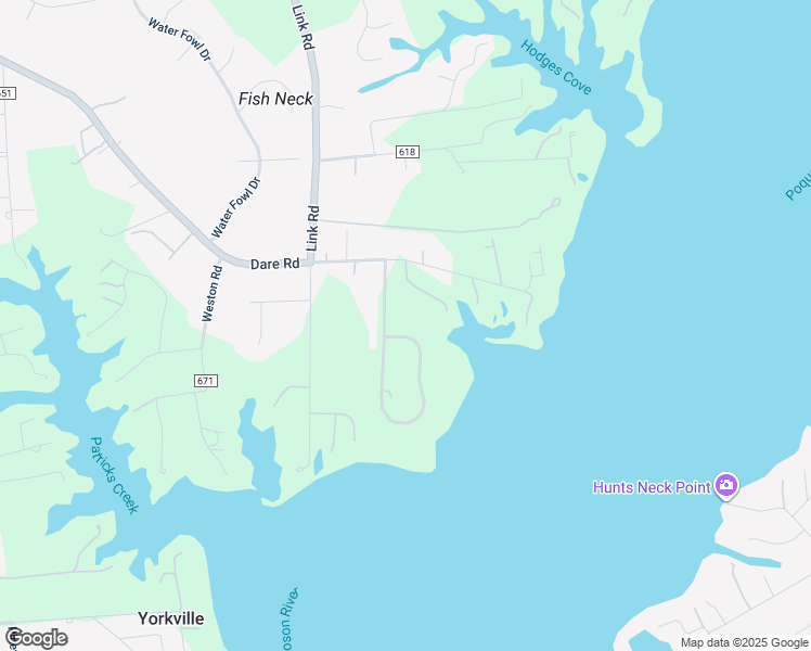 map of restaurants, bars, coffee shops, grocery stores, and more near 250 Kings Grant Drive in Yorktown