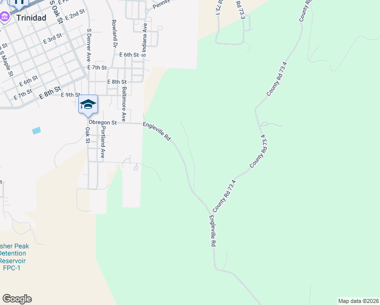 map of restaurants, bars, coffee shops, grocery stores, and more near Diamond View in Trinidad