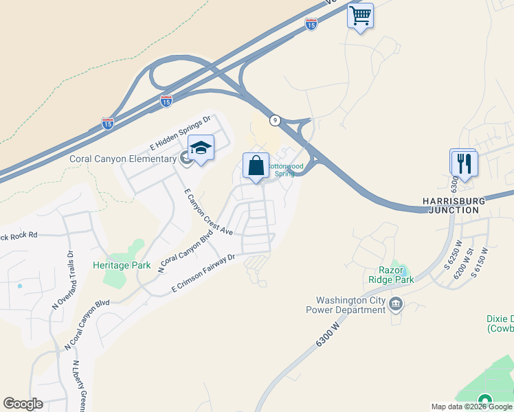 map of restaurants, bars, coffee shops, grocery stores, and more near 2194 Silverstone Way in Washington