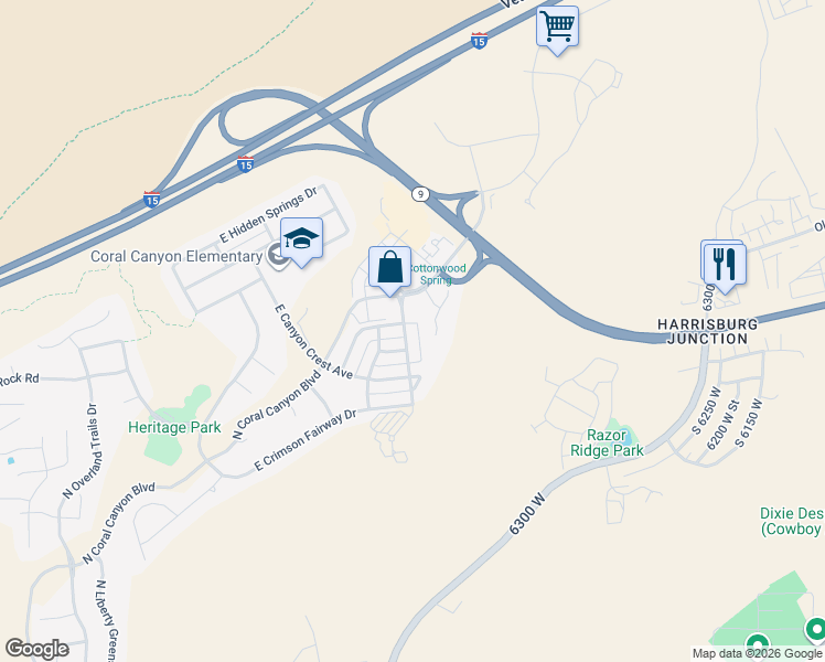 map of restaurants, bars, coffee shops, grocery stores, and more near 2182 Canyon Greens Drive in Washington
