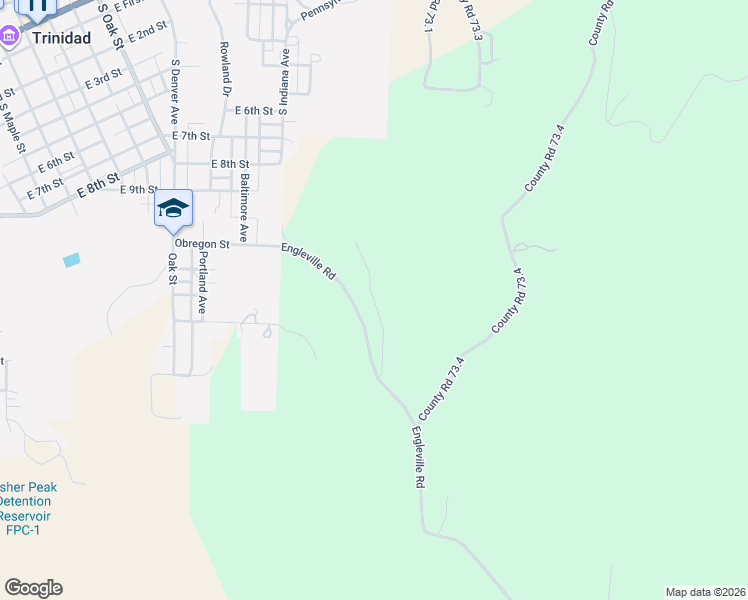 map of restaurants, bars, coffee shops, grocery stores, and more near Diamond View in Trinidad
