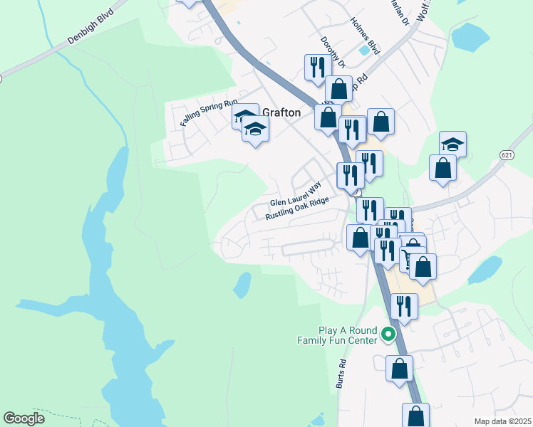 map of restaurants, bars, coffee shops, grocery stores, and more near in Yorktown