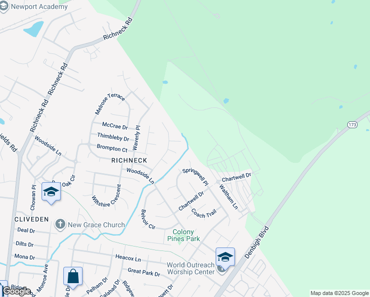 map of restaurants, bars, coffee shops, grocery stores, and more near 904 Abingdon Court in Newport News