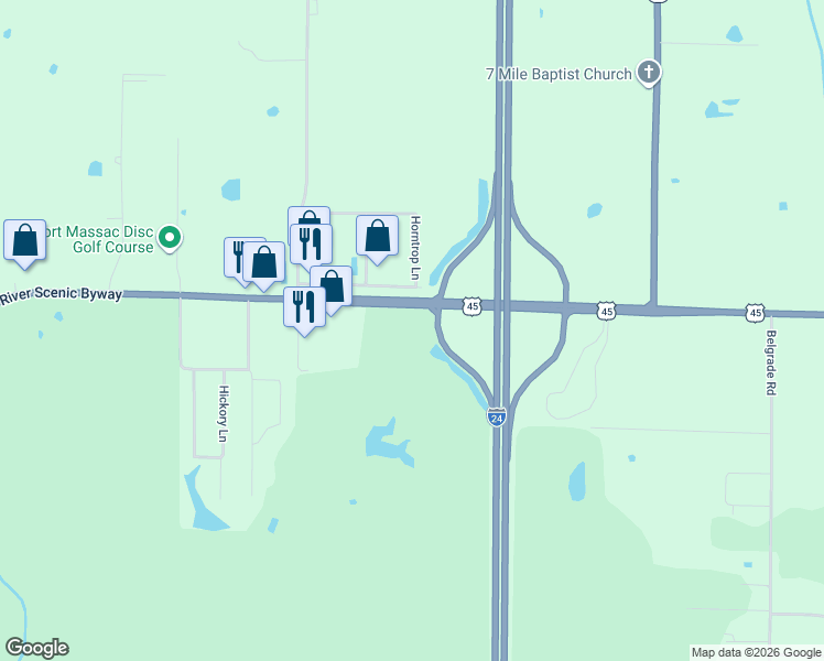map of restaurants, bars, coffee shops, grocery stores, and more near 2140-2146 East 5th Street in Metropolis