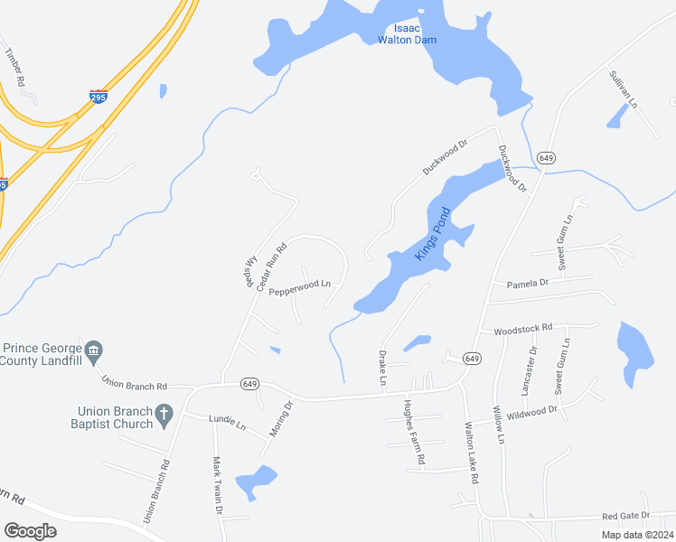 map of restaurants, bars, coffee shops, grocery stores, and more near 11427 Cedar Run Road in Petersburg