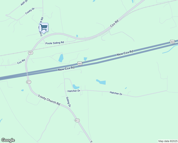map of restaurants, bars, coffee shops, grocery stores, and more near 8103 Siding Drive in Church Road