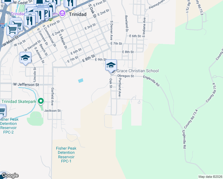 map of restaurants, bars, coffee shops, grocery stores, and more near 1007 Imperial Street in Trinidad