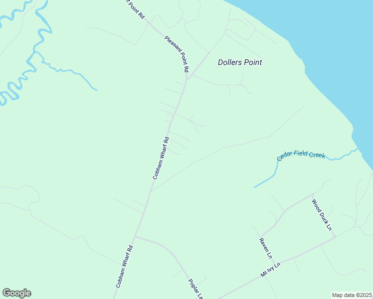 map of restaurants, bars, coffee shops, grocery stores, and more near 1756 Cobham Wharf Road in Surry