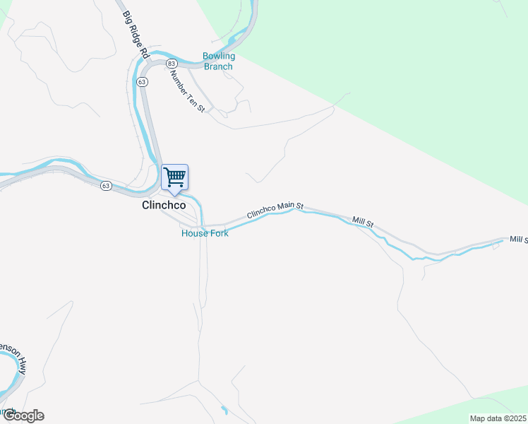 map of restaurants, bars, coffee shops, grocery stores, and more near State Route 664 in Clinchco