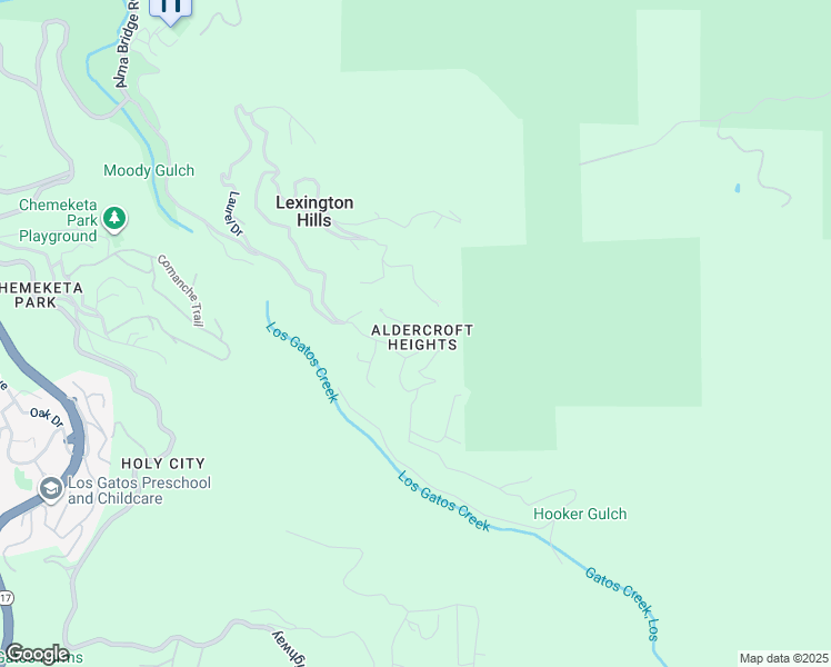 map of restaurants, bars, coffee shops, grocery stores, and more near 21386 Sunnyside Road in Los Gatos