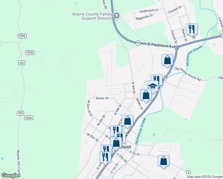 map of restaurants, bars, coffee shops, grocery stores, and more near 715A Spruce Street in Piedmont
