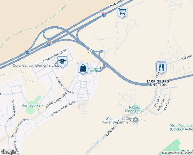 map of restaurants, bars, coffee shops, grocery stores, and more near 2248 Double Eagle Lane in Washington