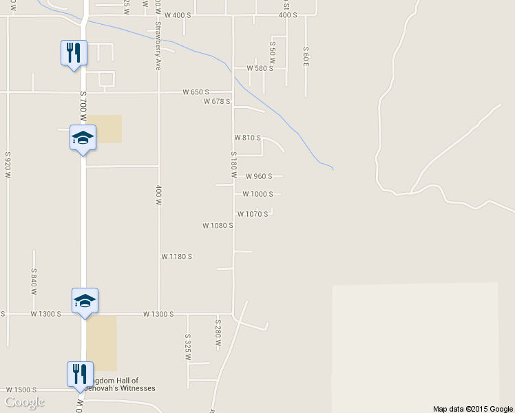 map of restaurants, bars, coffee shops, grocery stores, and more near 1191 South 100 West in Hurricane