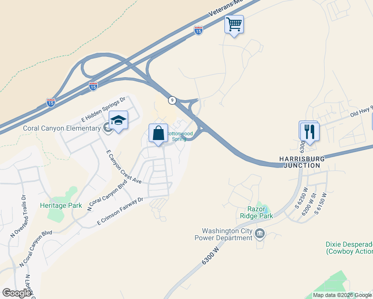 map of restaurants, bars, coffee shops, grocery stores, and more near 2264 Double Eagle Lane in Washington