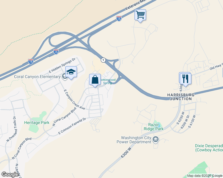 map of restaurants, bars, coffee shops, grocery stores, and more near 2264 Double Eagle Lane in Washington