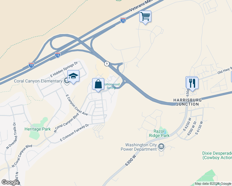 map of restaurants, bars, coffee shops, grocery stores, and more near 2272 Double Eagle Lane in Washington