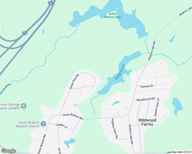 map of restaurants, bars, coffee shops, grocery stores, and more near 11416 Cedar Run Road in Petersburg
