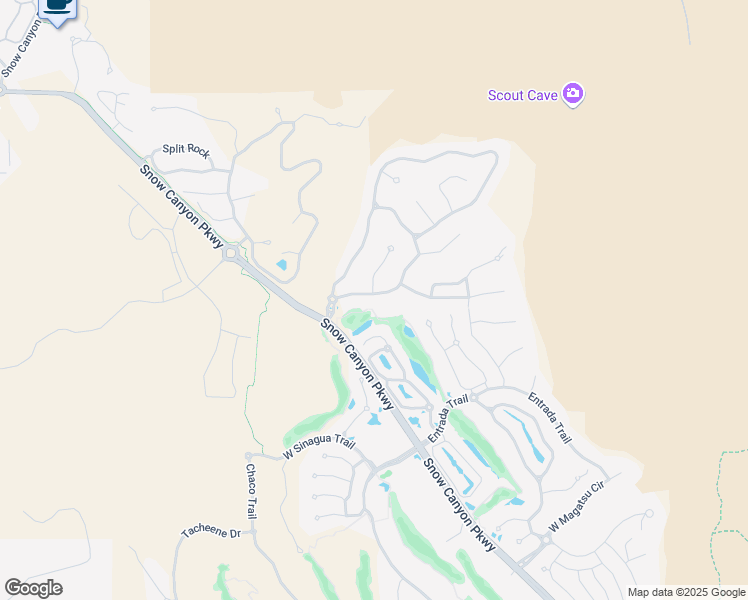 map of restaurants, bars, coffee shops, grocery stores, and more near 2410 Entrada Trail in St. George