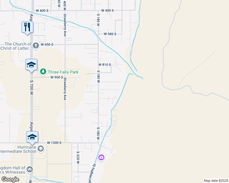 map of restaurants, bars, coffee shops, grocery stores, and more near 1062 South 50 West in Hurricane