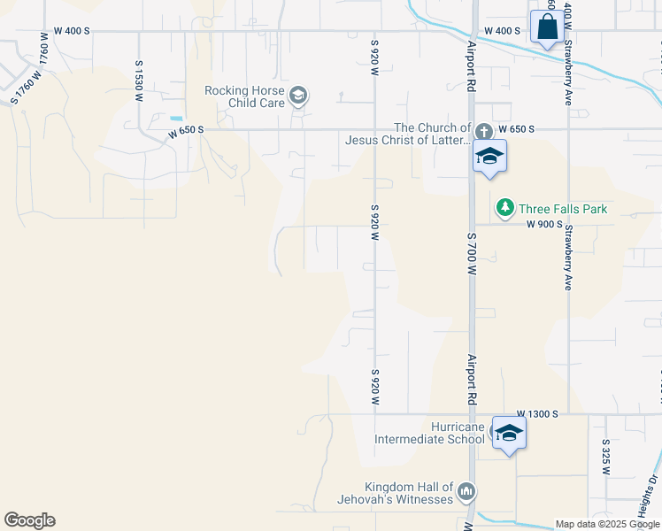 map of restaurants, bars, coffee shops, grocery stores, and more near 1800 South 990 West in Hurricane