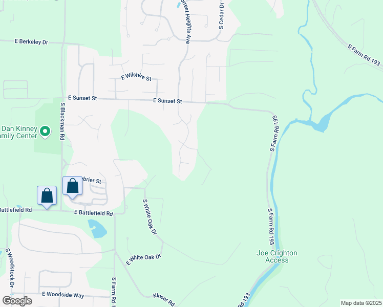 map of restaurants, bars, coffee shops, grocery stores, and more near 4255 E Ridgeview St in Springfield