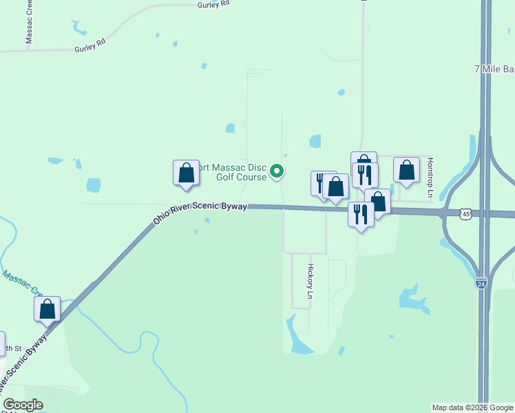 map of restaurants, bars, coffee shops, grocery stores, and more near 1945 East 5th Street in Metropolis