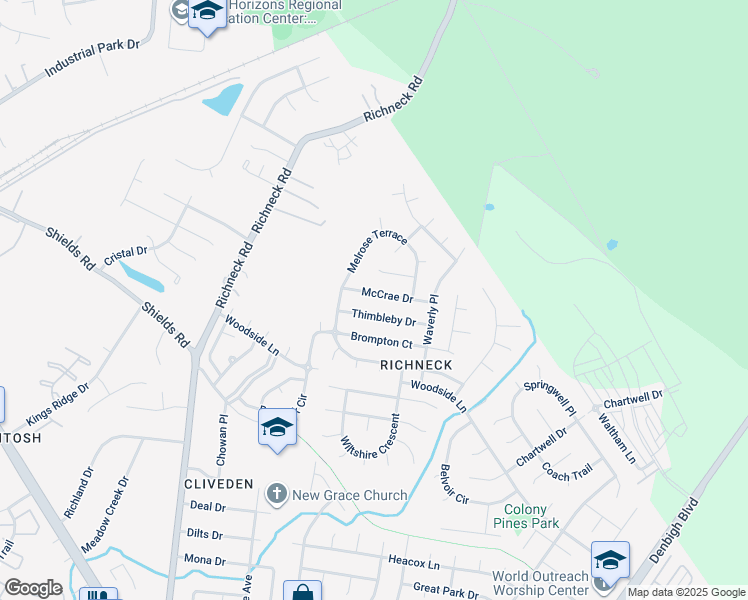 map of restaurants, bars, coffee shops, grocery stores, and more near 812 McCrae Drive in Newport News