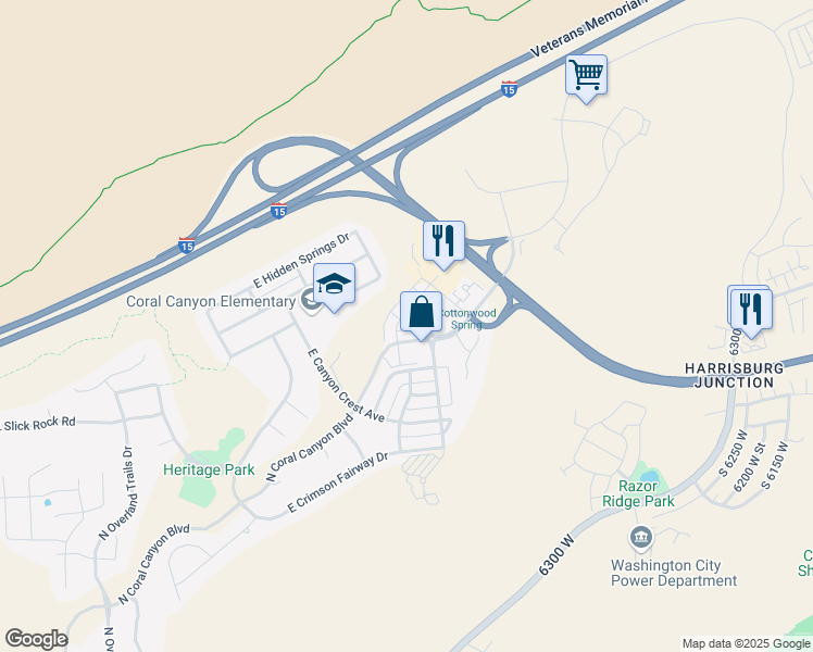 map of restaurants, bars, coffee shops, grocery stores, and more near 2306 North Park Center Drive in Washington