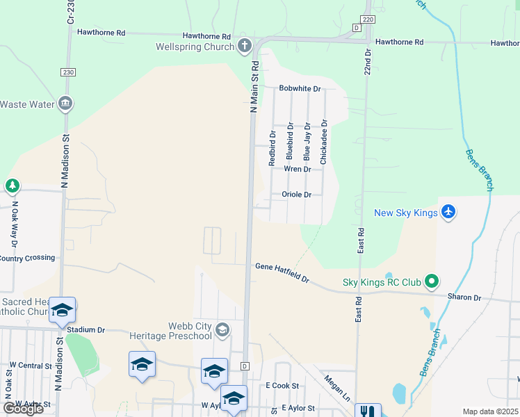 map of restaurants, bars, coffee shops, grocery stores, and more near North Main Street in Webb City