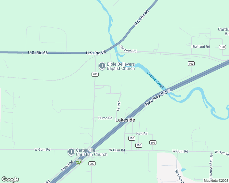 map of restaurants, bars, coffee shops, grocery stores, and more near 7515-7597 County Lane 197 in Joplin