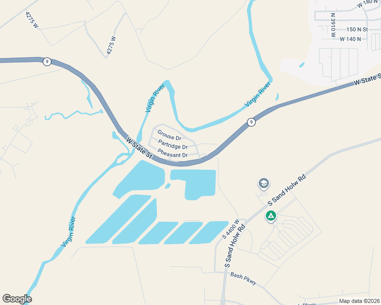 map of restaurants, bars, coffee shops, grocery stores, and more near 4400 West State Street in Hurricane