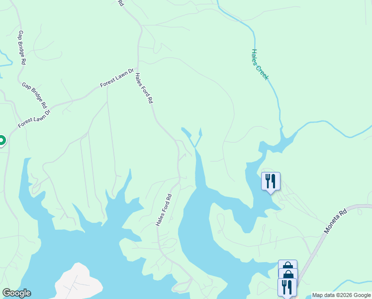 map of restaurants, bars, coffee shops, grocery stores, and more near 1093 Coveside Circle in Moneta