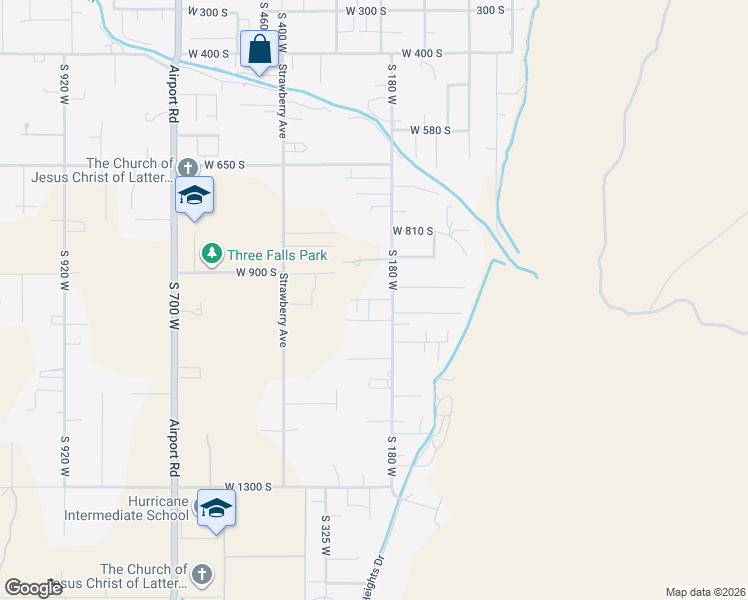 map of restaurants, bars, coffee shops, grocery stores, and more near 977 South in Hurricane