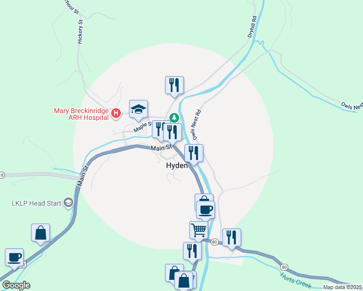 map of restaurants, bars, coffee shops, grocery stores, and more near in 