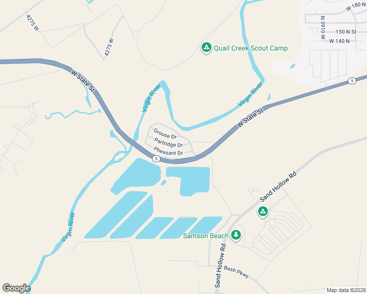 map of restaurants, bars, coffee shops, grocery stores, and more near 110 Partridge Drive in Hurricane