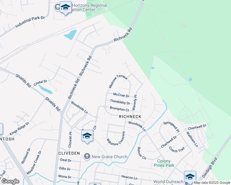 map of restaurants, bars, coffee shops, grocery stores, and more near 809 McCrae Drive in Newport News