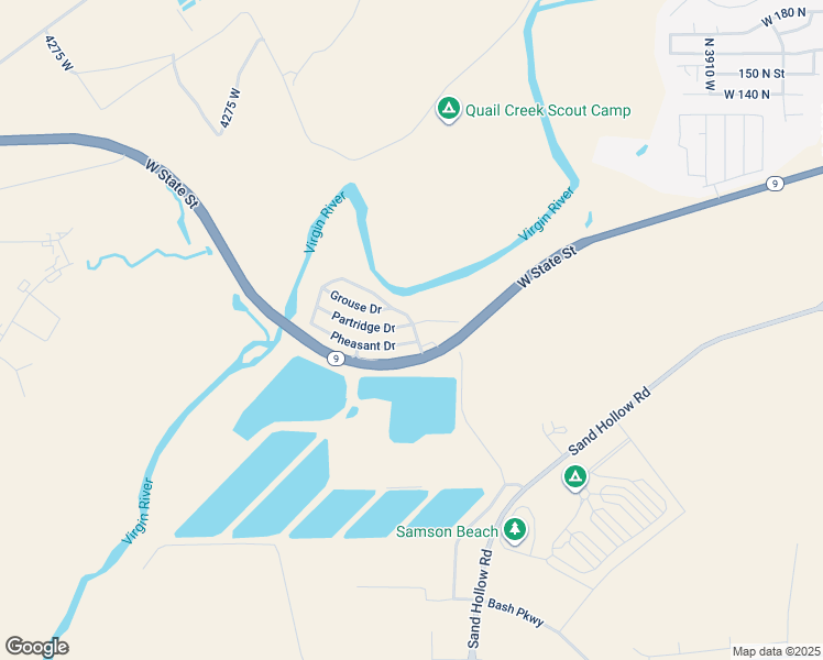 map of restaurants, bars, coffee shops, grocery stores, and more near 113 Quail Creek Drive in Hurricane