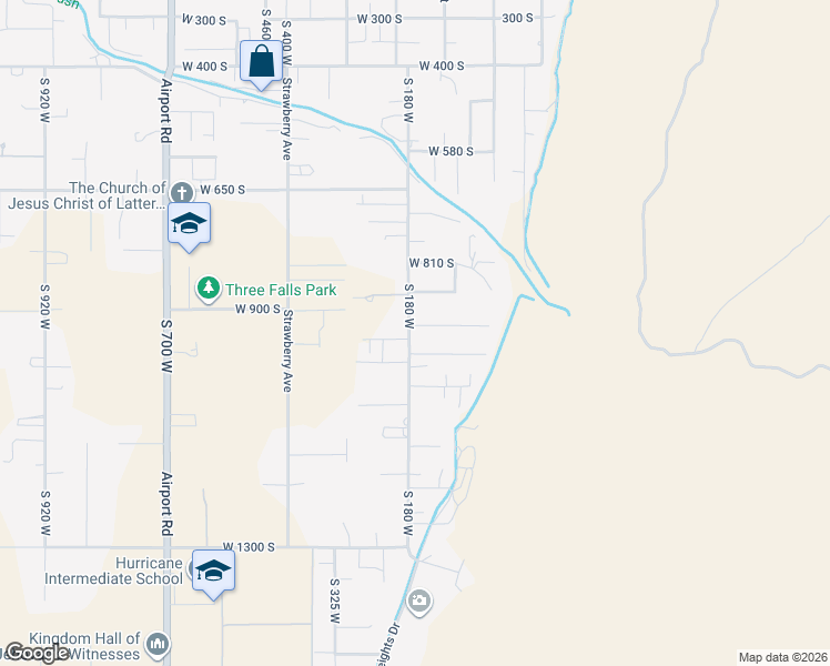 map of restaurants, bars, coffee shops, grocery stores, and more near 965 South 180 West in Hurricane