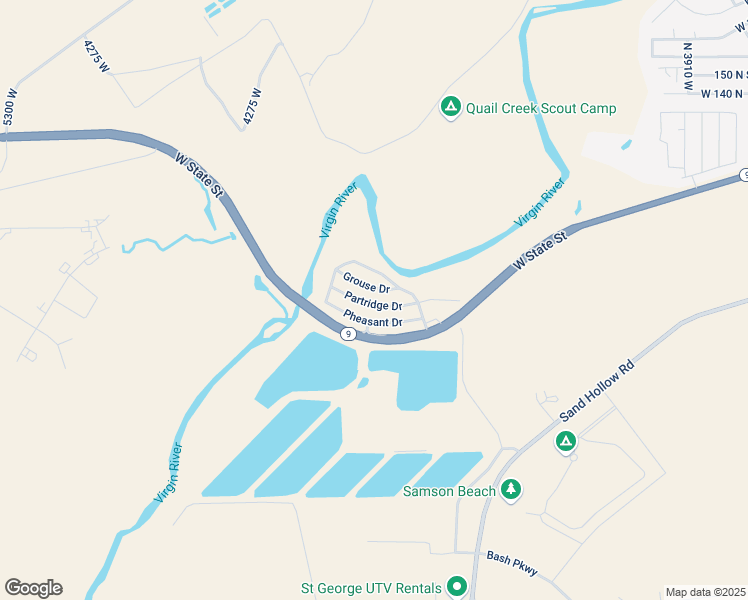 map of restaurants, bars, coffee shops, grocery stores, and more near 100 Partridge Drive in Hurricane