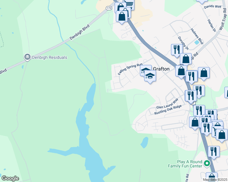 map of restaurants, bars, coffee shops, grocery stores, and more near 123 2 Turkey Run in Yorktown