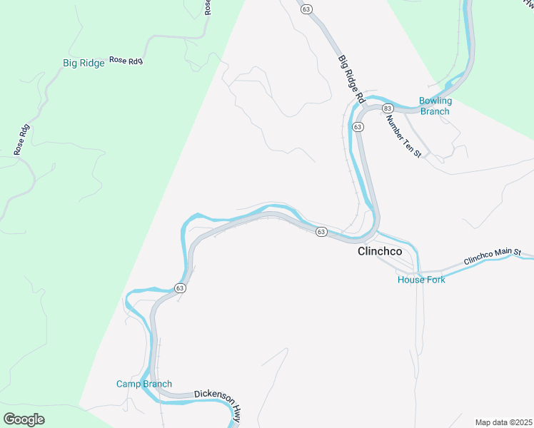 map of restaurants, bars, coffee shops, grocery stores, and more near Virginia 63 in Clinchco