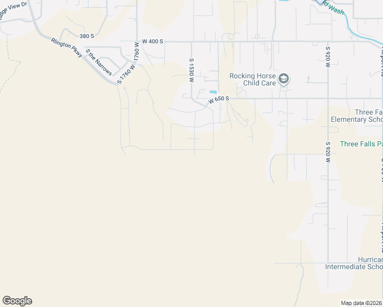 map of restaurants, bars, coffee shops, grocery stores, and more near 1523 West 840 South in Hurricane
