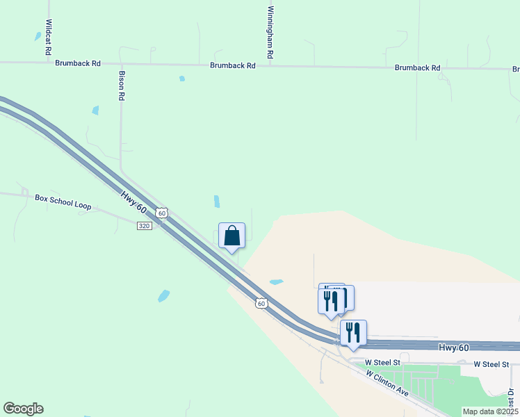 map of restaurants, bars, coffee shops, grocery stores, and more near 332 Cobble Stone Drive in Seymour