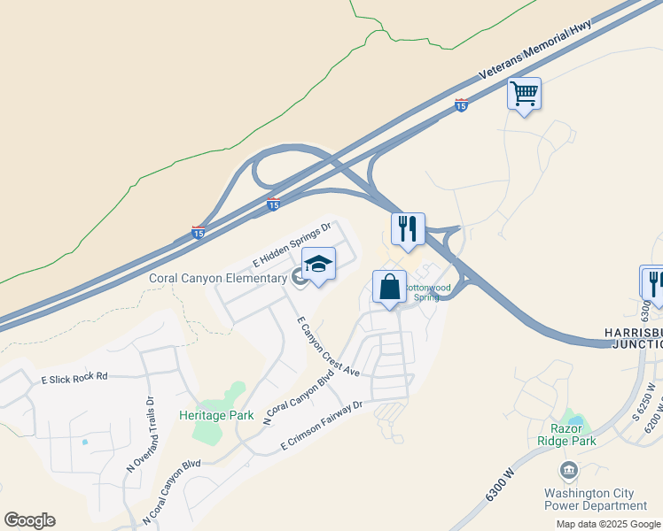 map of restaurants, bars, coffee shops, grocery stores, and more near 3581 Silver Creek Drive in Washington
