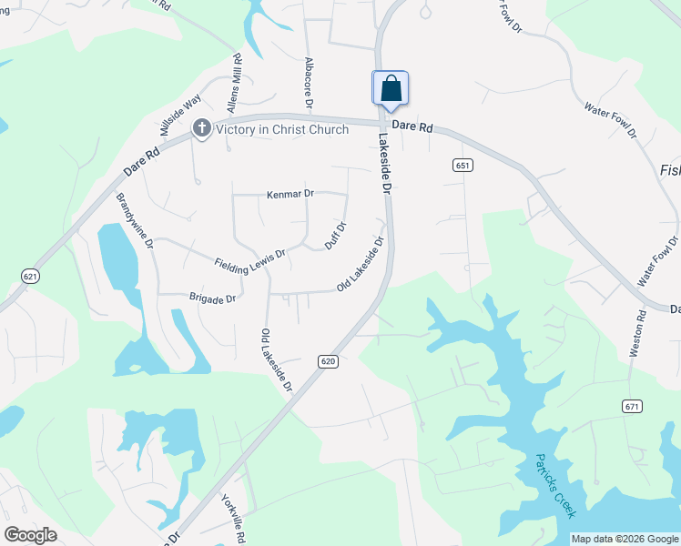 map of restaurants, bars, coffee shops, grocery stores, and more near 601 Old Lakeside Drive in Yorktown