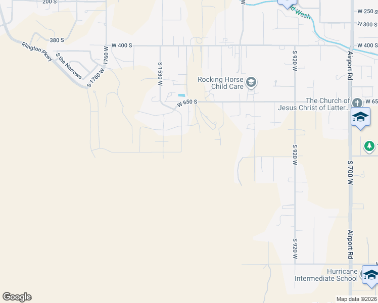 map of restaurants, bars, coffee shops, grocery stores, and more near 759 South 1480 West in Hurricane